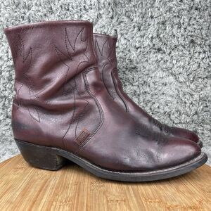 Vintage Long Haul Leather Western Cowboy Ankle Boots Men's 9.5 W